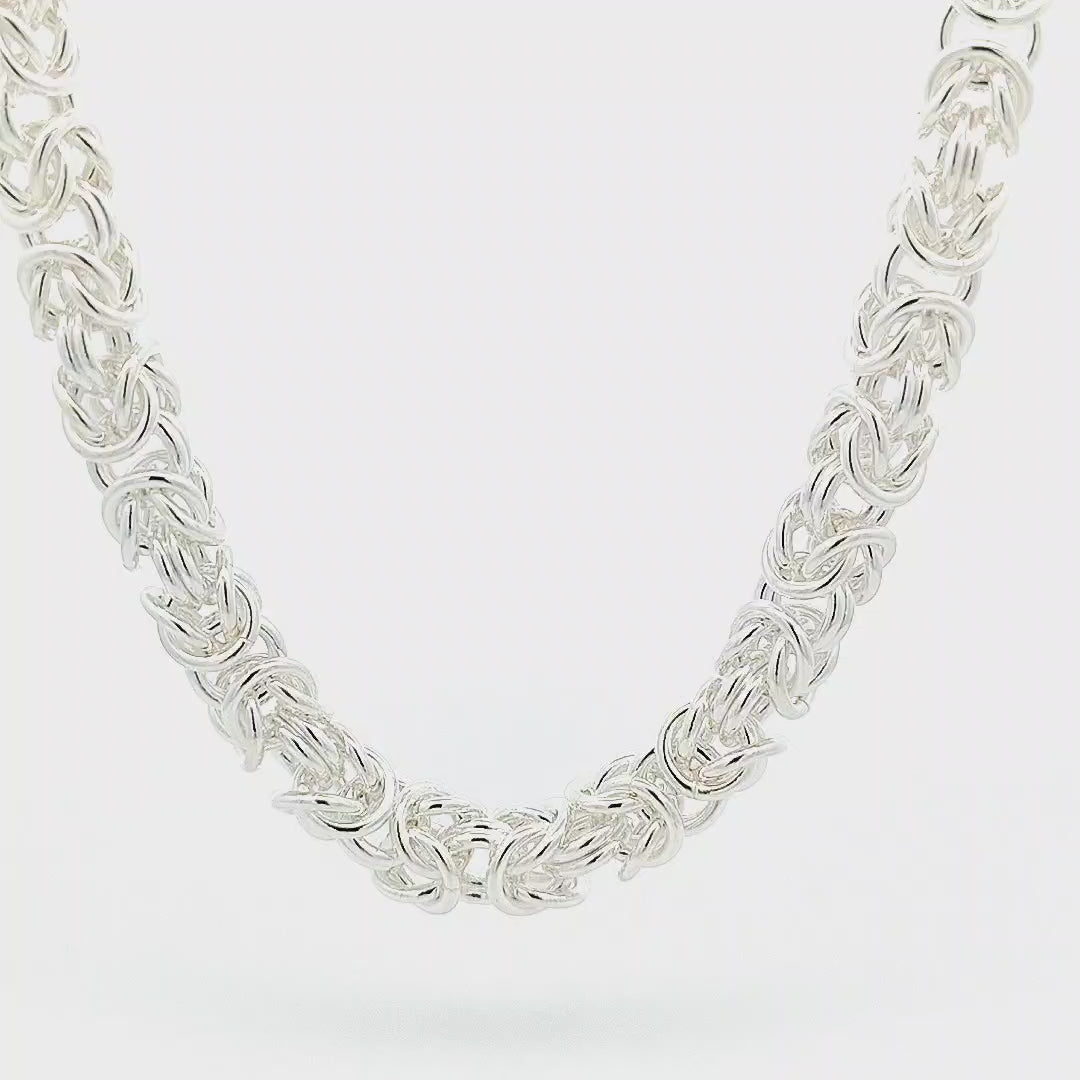 Sterling Silver Byzantine Chain, Width 7.5mm