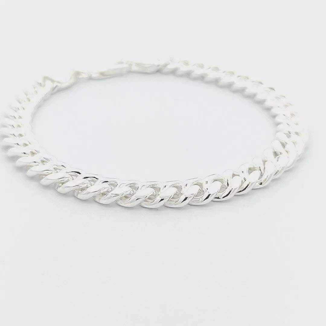 Sterling Silver Curb Bracelet 7mm