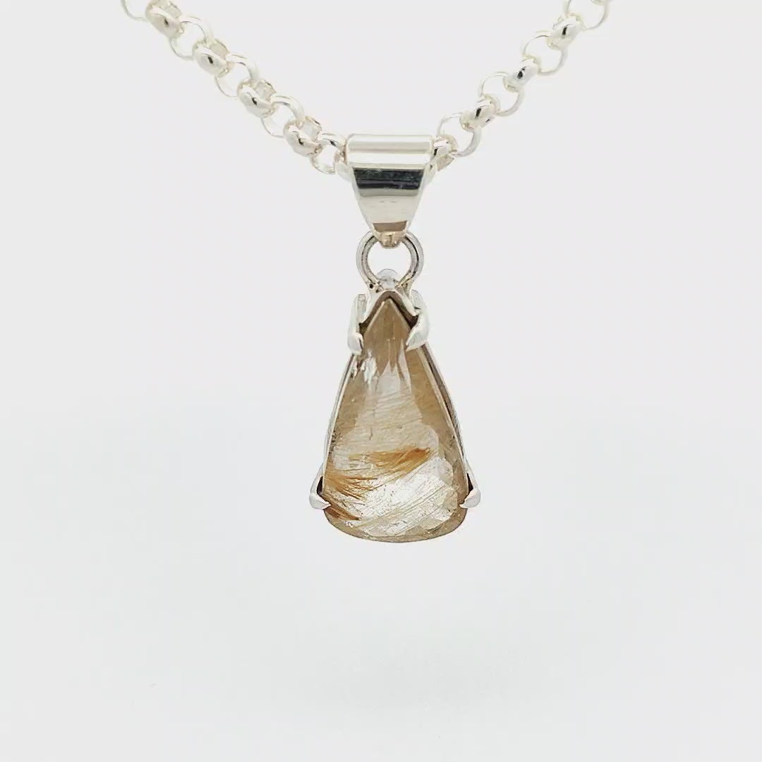 Gold Rutilated Quartz Pendant - Dawn