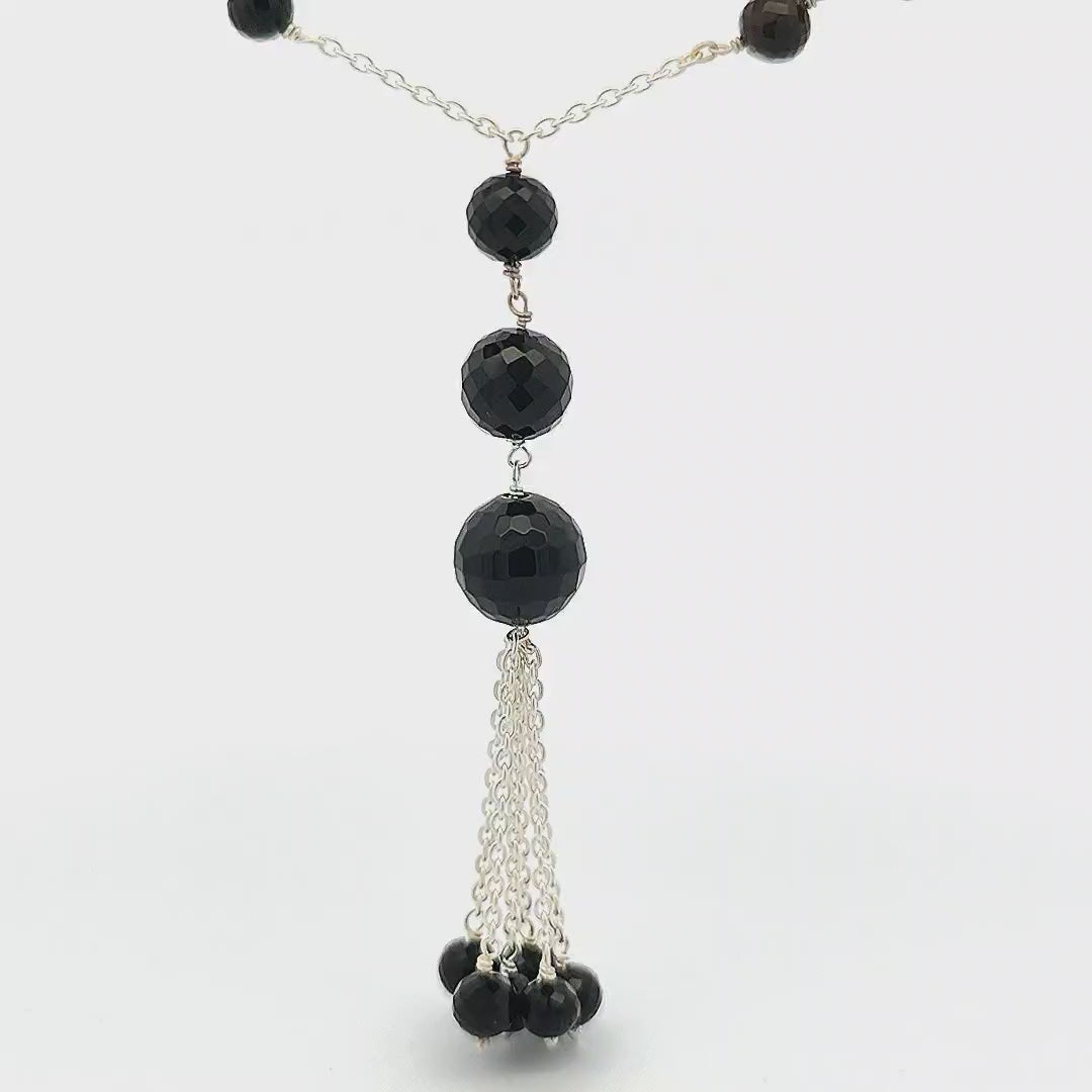 Black Onyx Bead Necklace - Belle