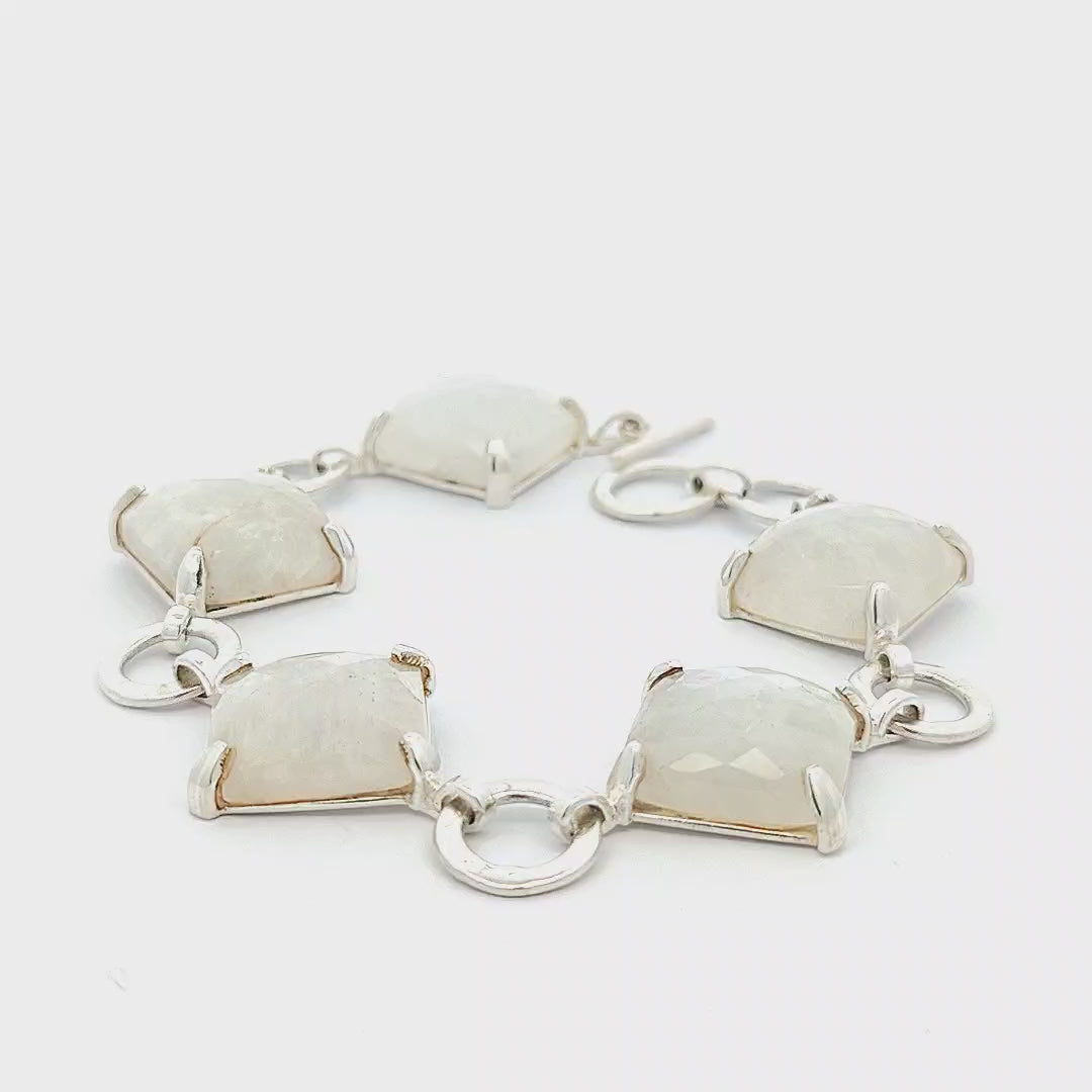 Faceted Rainbow Moonstone Bracelet - Jolene