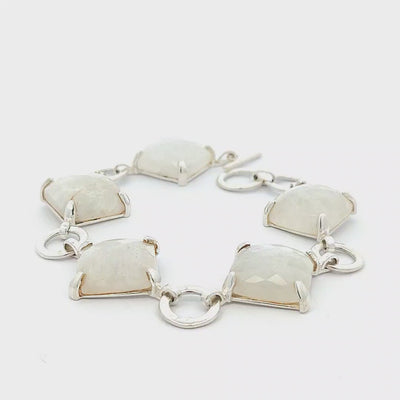 Faceted Rainbow Moonstone Bracelet - Jolene