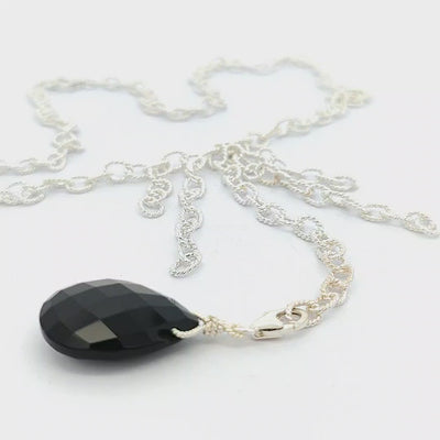 Black Onyx Pendant Necklace - Kiki
