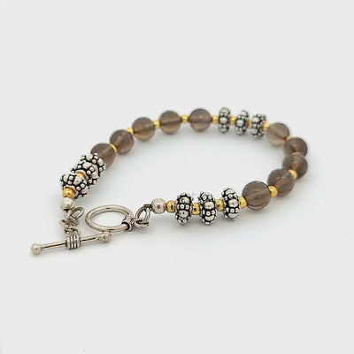 Smokey Quartz Bead Bracelet - Natasha