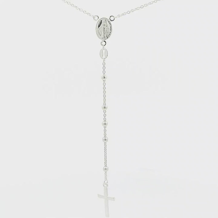 rosarymoon3点セット Sterling Silver Rosary Bead Necklace - 3mm | boothandbooth