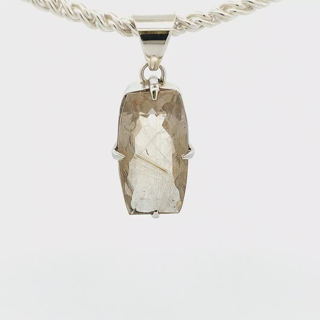 Gold Rutilated Quartz Pendant - Anna