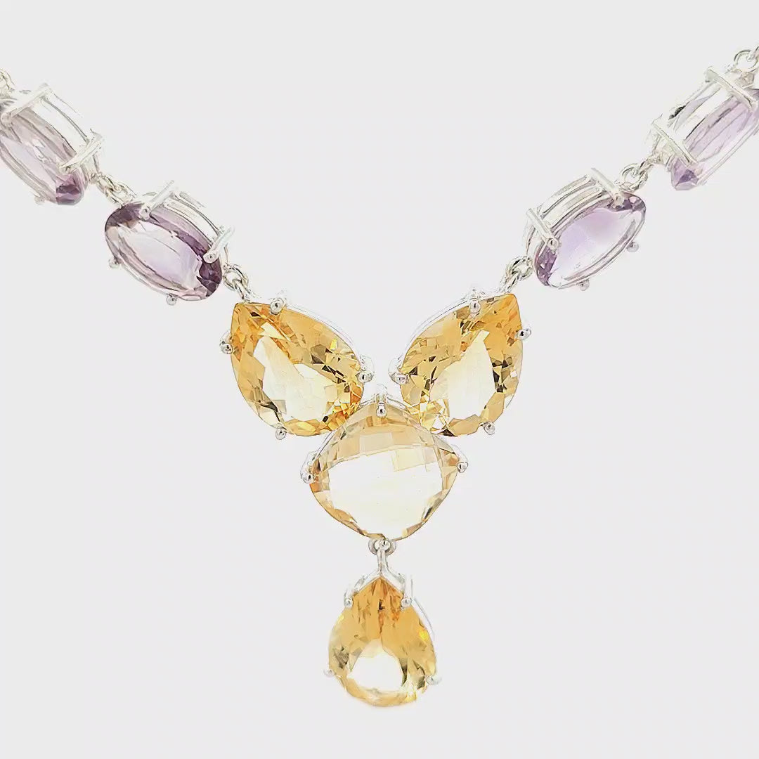 Citrine and Amethyst Necklace - Lettie