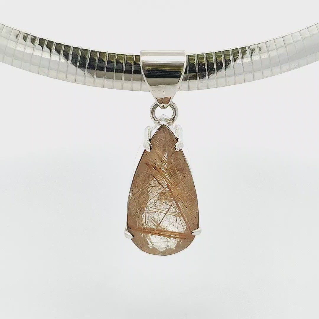 Gold Rutilated Quartz Pendant - Jocelyn