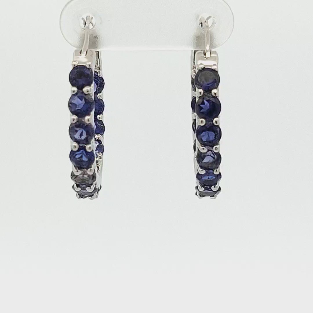 Iolite Hoop Earrings - Madeleine