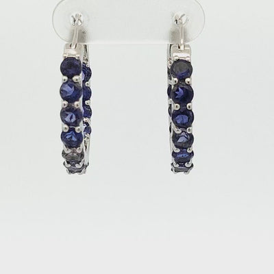 Iolite Hoop Earrings - Madeleine