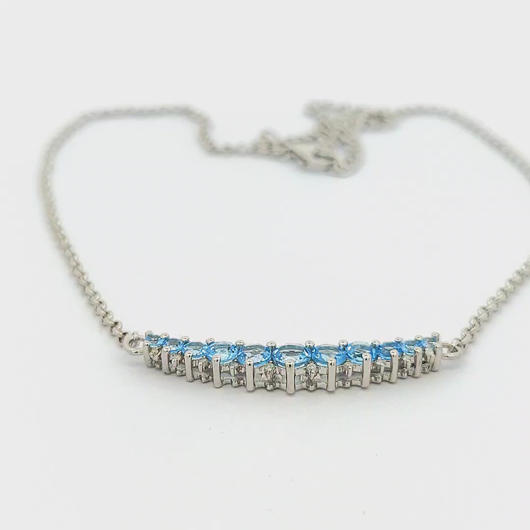 Swiss Blue Topaz Necklace - Celestine