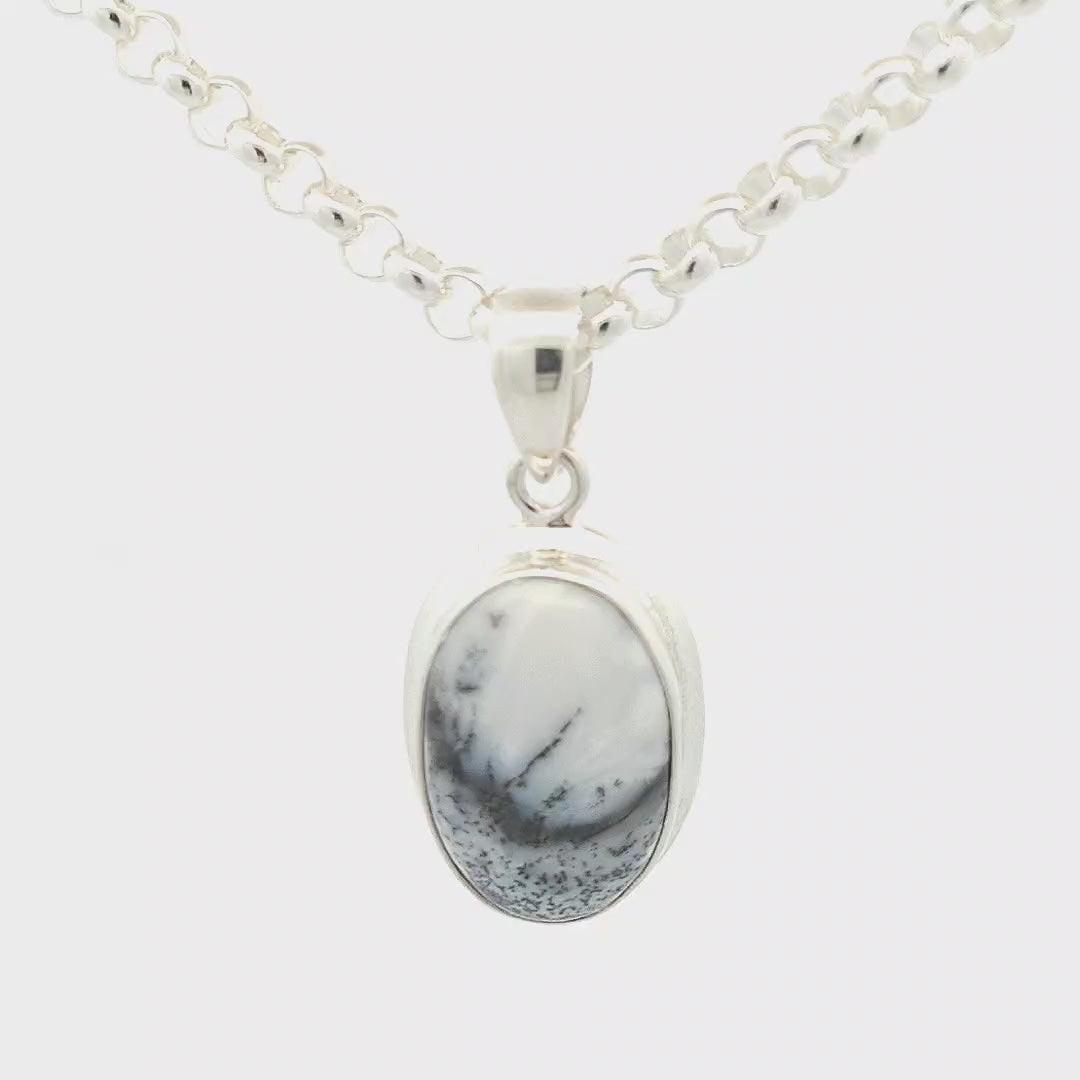 Dendritic Agate Pendant - Sienna