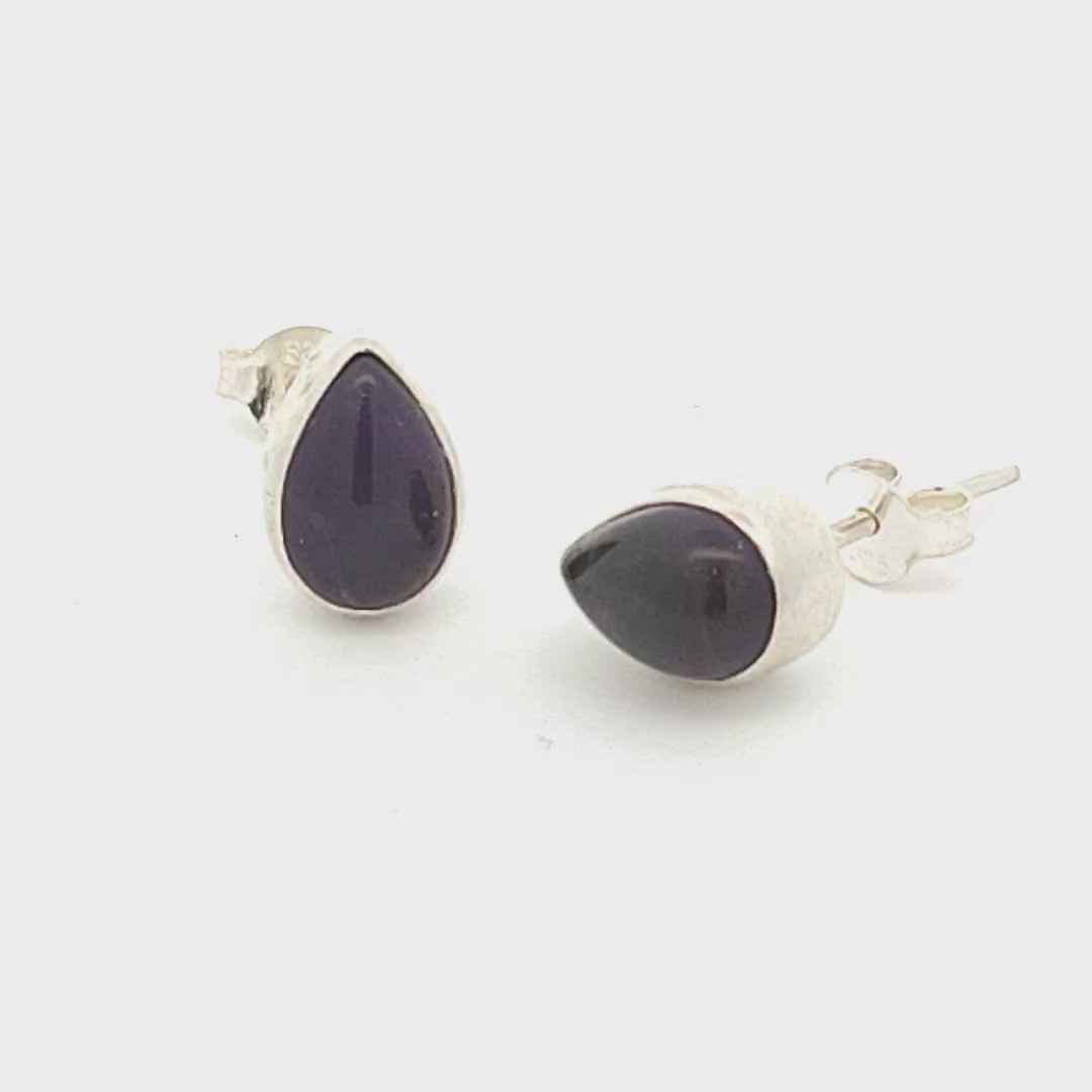 Amethyst Stud Earrings - Pia