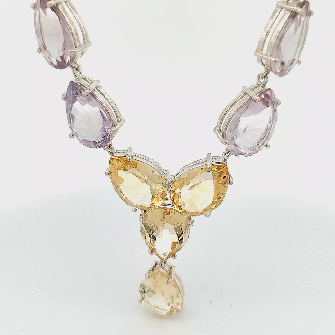 Amethyst and Citrine Necklace - Mercedes