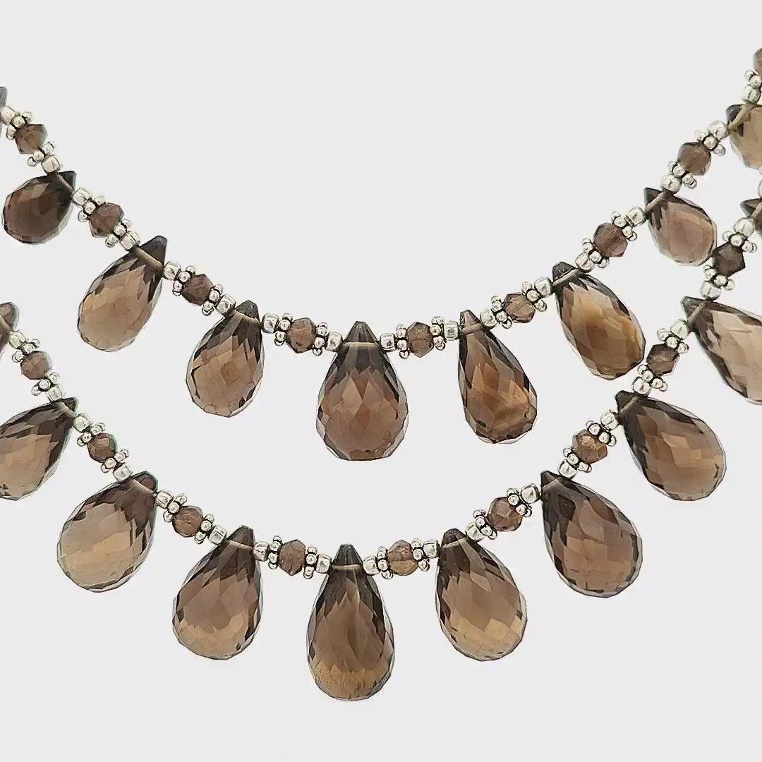 Smokey Quartz Bead Necklace - Lisette