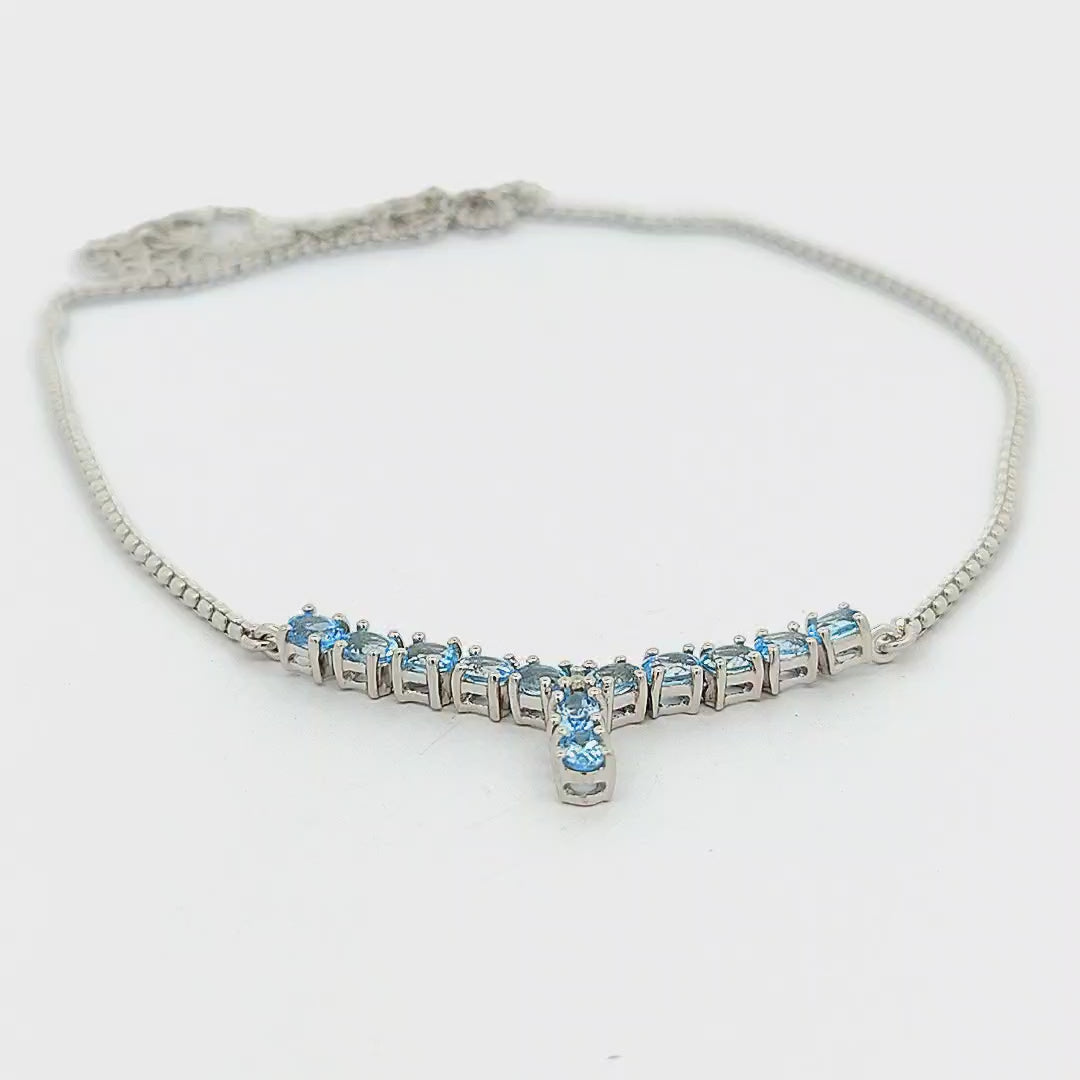 Blue Topaz Necklace - Ella