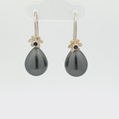 Black Pearl Earrings - Nicola