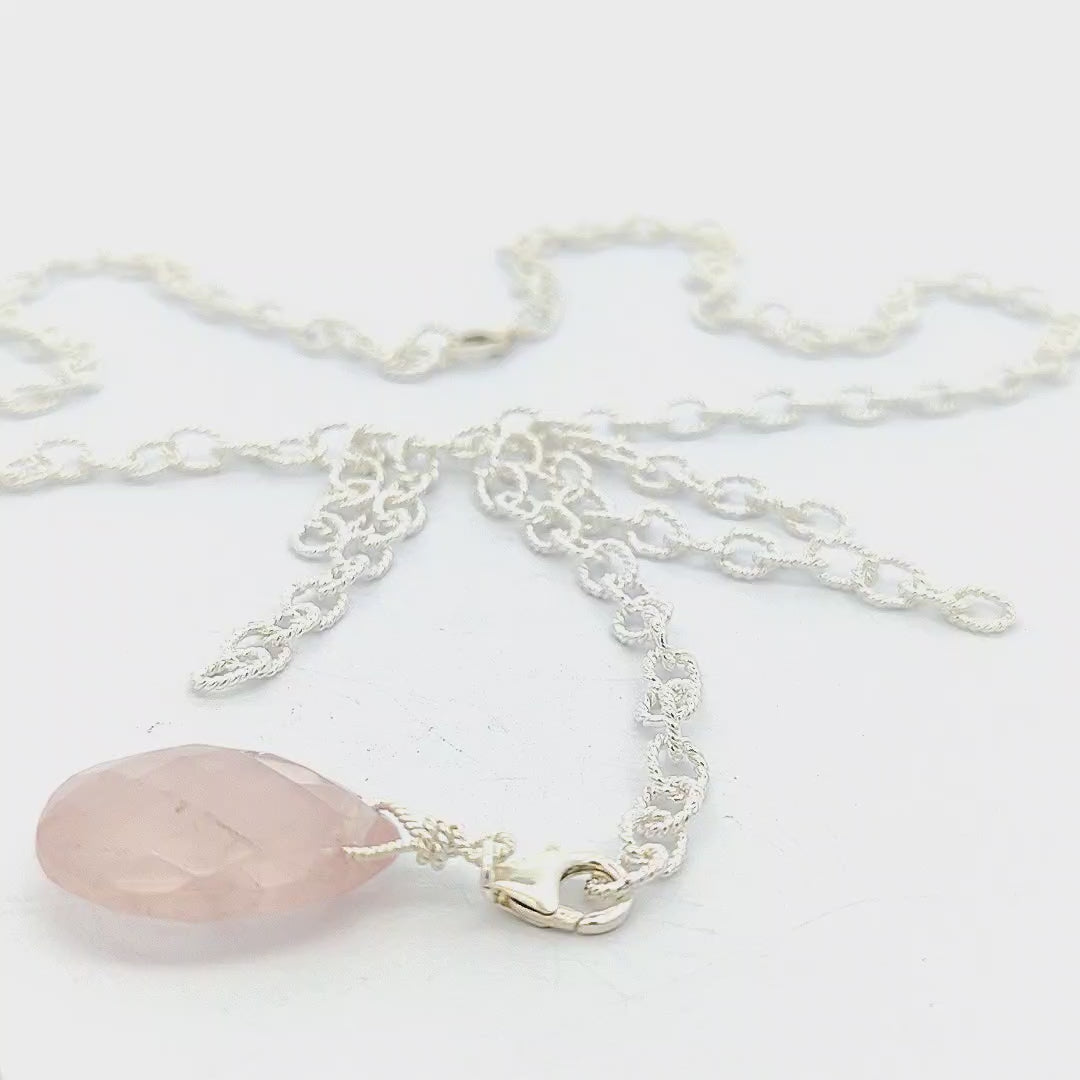 Rose Quartz Pendant Necklace - Kiki