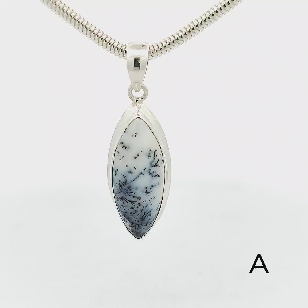Dendritic Agate Pendant - Keira (medium)