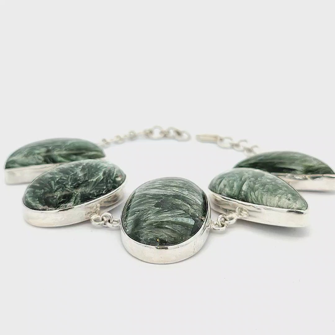 Seraphinite and Sterling Silver Bracelet - Vera