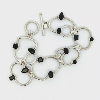 Black Onyx and Sterling Silver Bracelet - Mariella