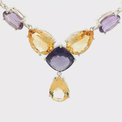 Amethyst and Citrine Necklace - Ruth