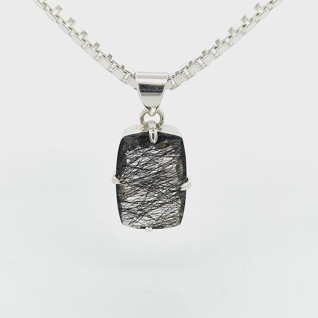 Black Rutilated Quartz Pendant - Hazel