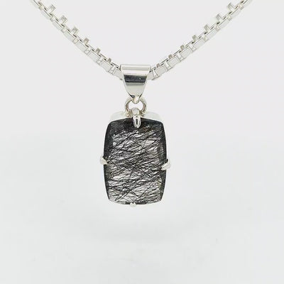 Black Rutilated Quartz Pendant - Hazel