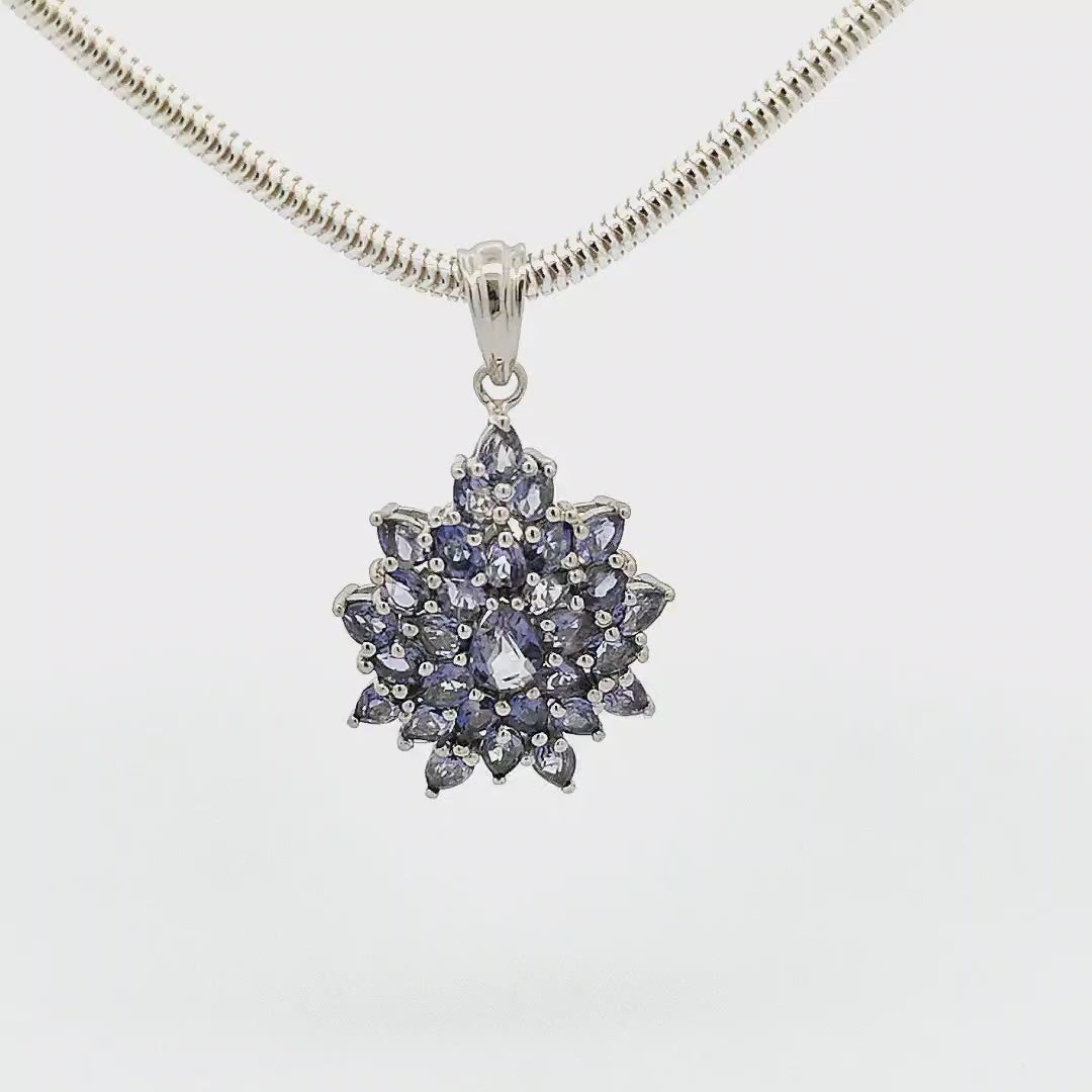 Iolite and Sterling Silver Pendant - Tilda