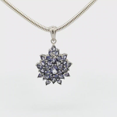 Iolite and Sterling Silver Pendant - Tilda