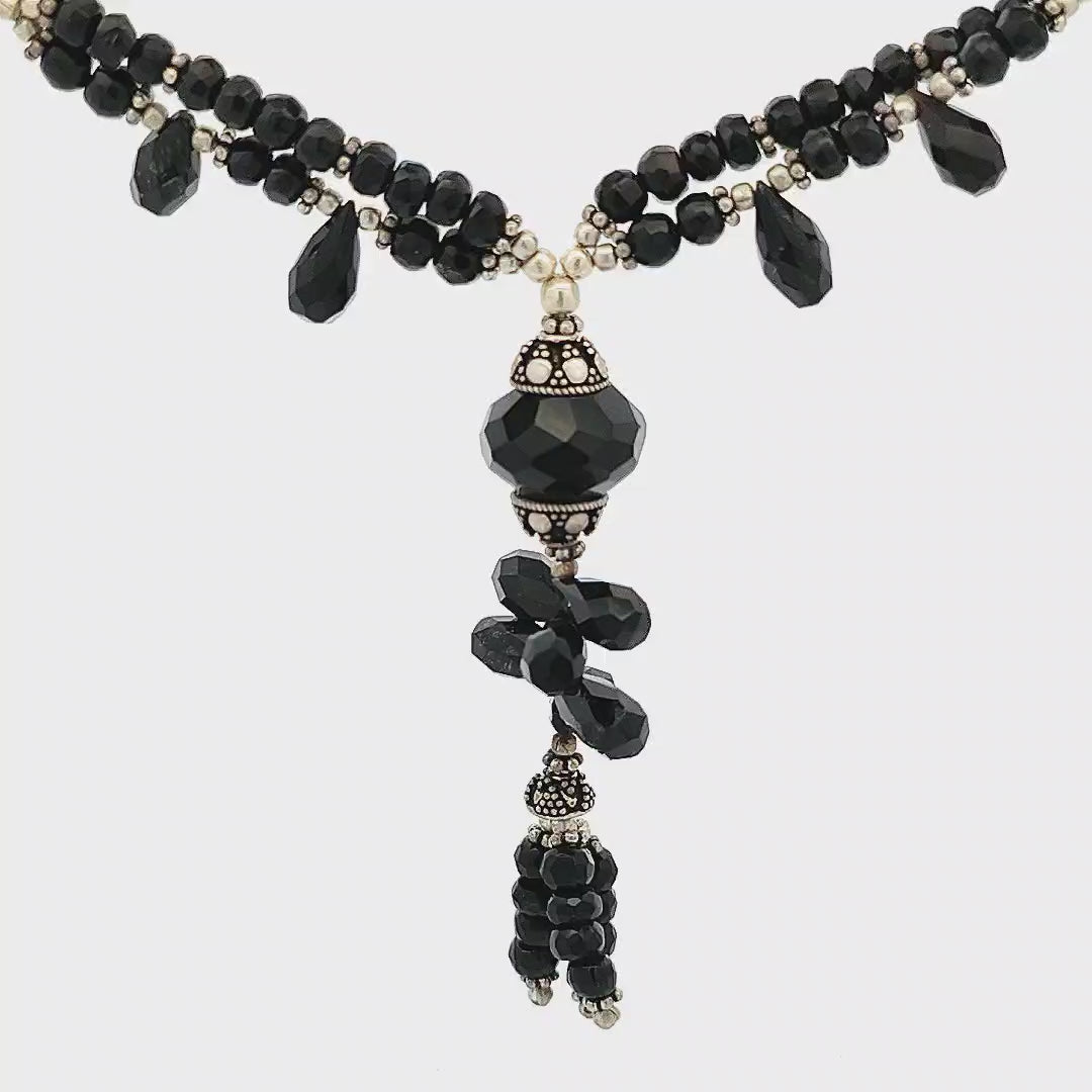 Black Onyx Bead Necklace - Kathleen