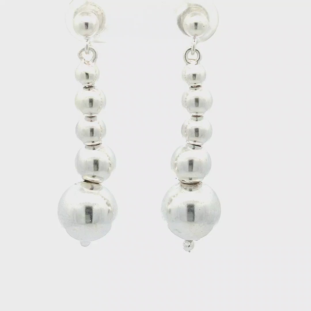 Sterling Silver Ball Drop Earrings - Layla