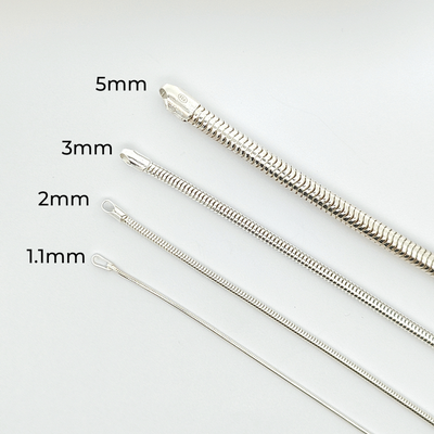 Sterling Silver Snake Chain - 3mm - boothandbooth