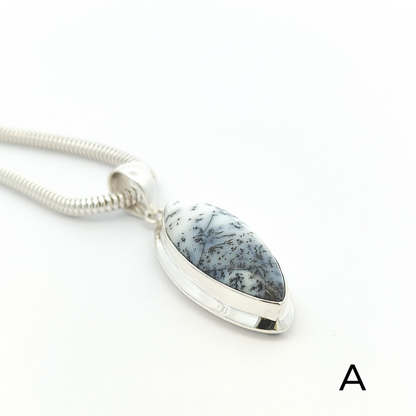 Dendritic Agate Pendant - Keira (medium) - boothandbooth